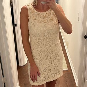 Boutique Cream Lace Shift Dress
